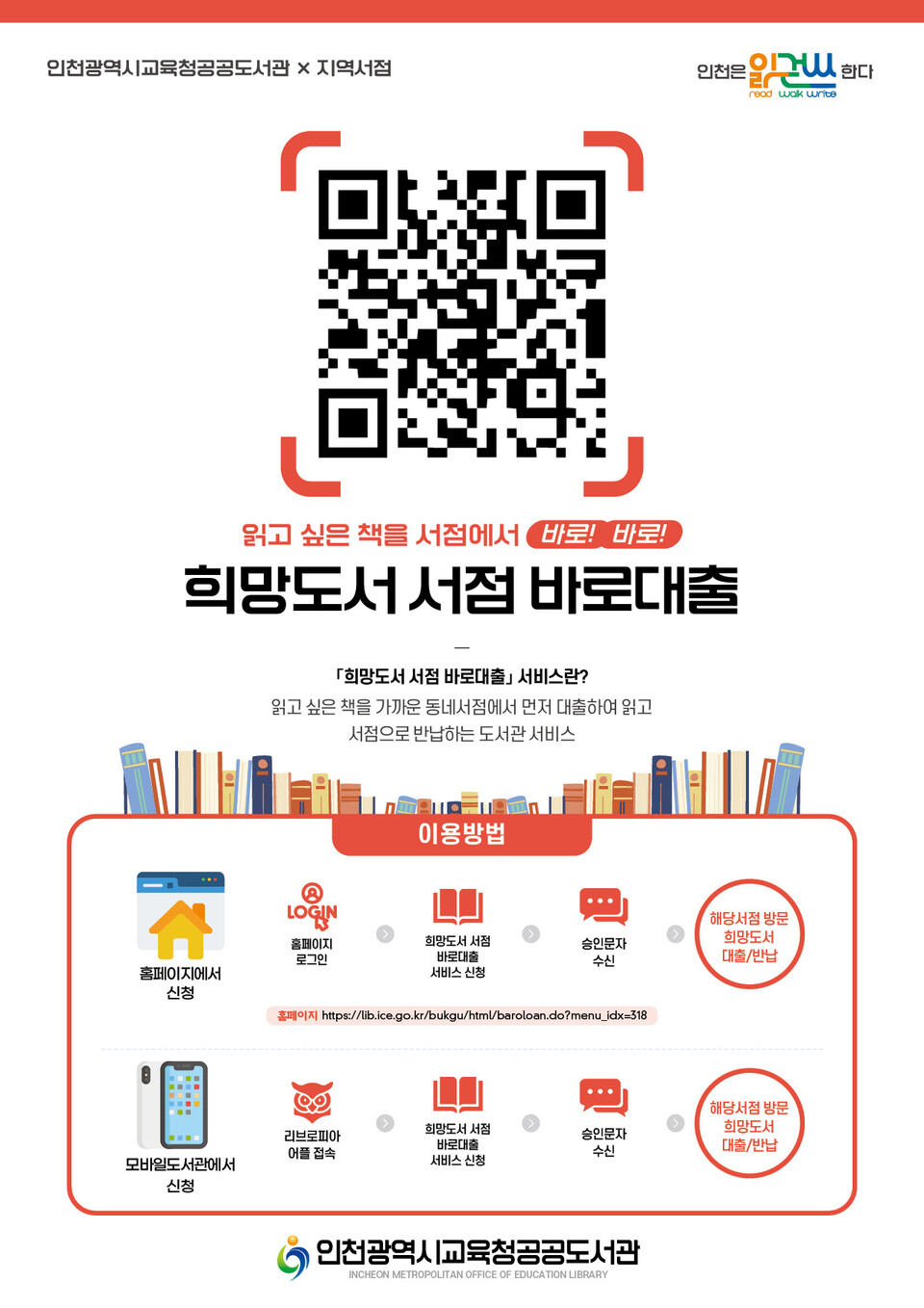 인천광역시교육청북구도서관, 희망도서 서점 바로대출 서비스 시행, 사진/인천시교육청 제공