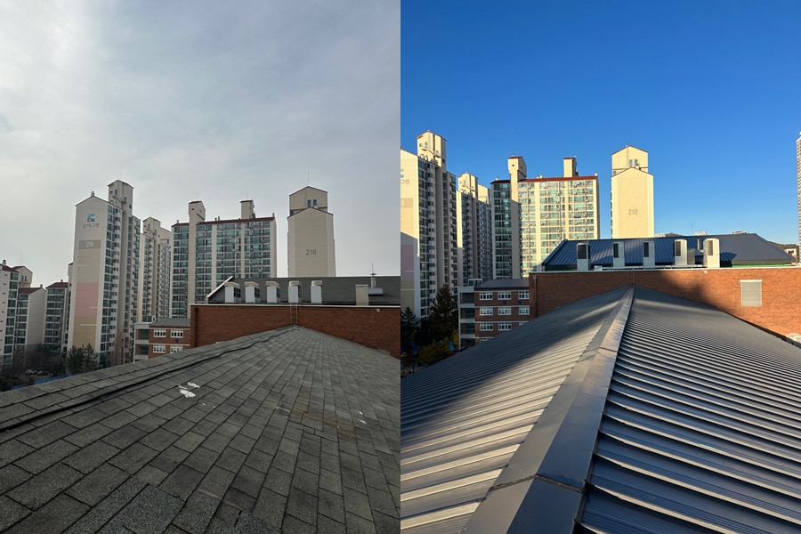 인천북부교육지원청, 인천부마초 교사동 노후 지붕재 교체공사 완료, 사진/인천시교육청 제공