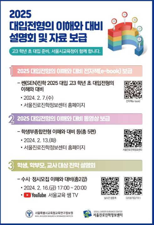 서울시교육청, 고3 대상 신학년도 대입 대비 설명회 실시 및 진학자료 보급, 이미지/서울시교육청 제공