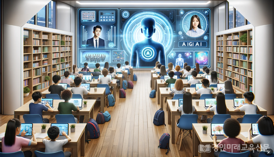 챗GPT가 생성한 디지털교과서를 도입한 수업모습