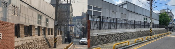 인천동부교육지원청, 동인천중 나뭇가지 모양 디자인 담장 설치 완료, 사진/인천광역시교육청 제공