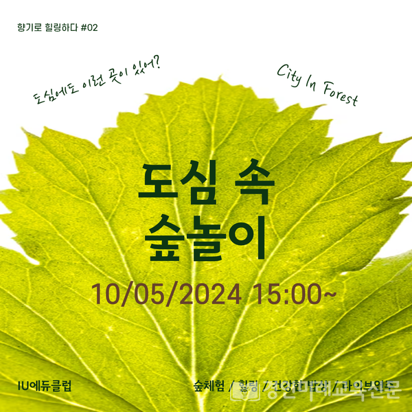 IU에듀클럽, 2024년 가을 ‘도심 속 숲놀이’ 진행 