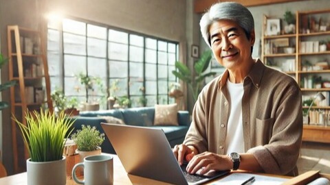 퇴직 후 디지털 학습에 몰입하고 있는 시니어의 모습, 이미지 / DALL·E 생성