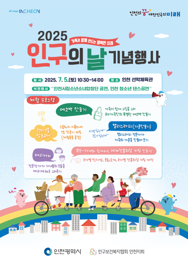 '2025년 인구의 날 기념행사' 포스터, 사진 / 인천광역시청 제공