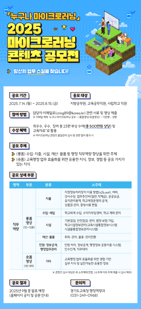 '2025 마이크로러닝 콘텐츠 공모전' 홍보 포스터 사진 / 경기도교육청 제공
