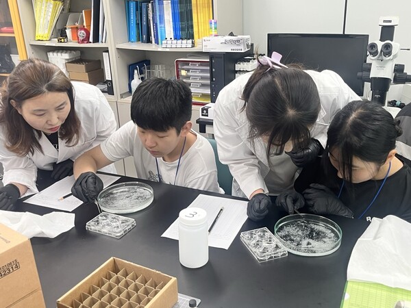 국립수산과학원 서해수산연구소에서 ‘2025학년도 남부영재교육원 해양연구자 캠프 및 작가캠프’를 운영 중이다, 사진 / 인천남부교육지원청 제공