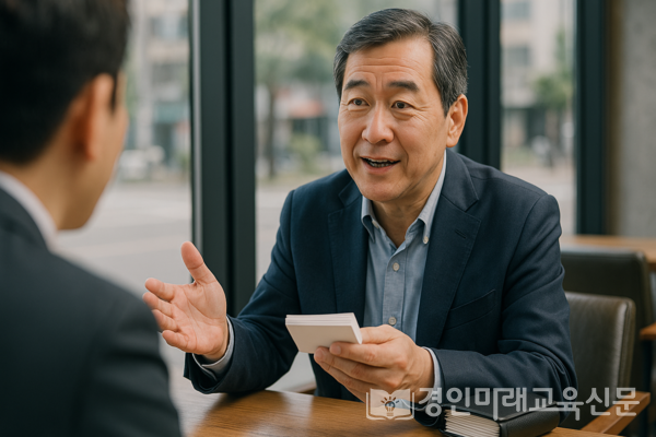 관계 재구성의 출발점을 보여주는 중년의 대화와 만남, 이미지 / DALL·E 생성