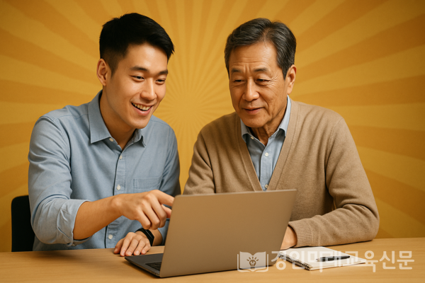 청년은 기술을, 신중년은 경험을 나누며 함께 성장하는 사회적 멘토링 구조, 이미지 / DALL·E 생성