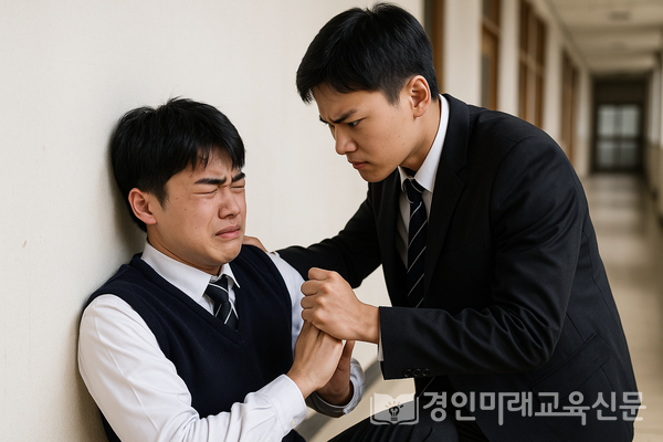 학교 복도에서 학생 간 폭력 상황, 이미지 / DALL·E 생성