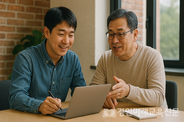 청년은 기술을, 신중년은 경험을 나누며 함께 성장하는 사회적 멘토링 구조, 이미지 / DALL·E 생성