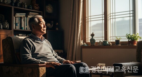퇴직 후 고요한 오후, 잃어버린 관계를 떠올리며 인생 2막을 생각하는 노년의 순간, 이미지 / DALL·E 생성