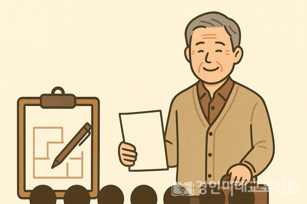 퇴직 후 인생 재설계를 준비하는 중장년 남성의 이미지 / DALL·E 생성